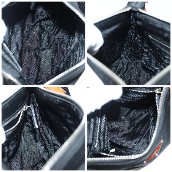 PRADA Shoulder Bag Nylon Leather Black Silver Auth 137443 - Picture 16 of 16